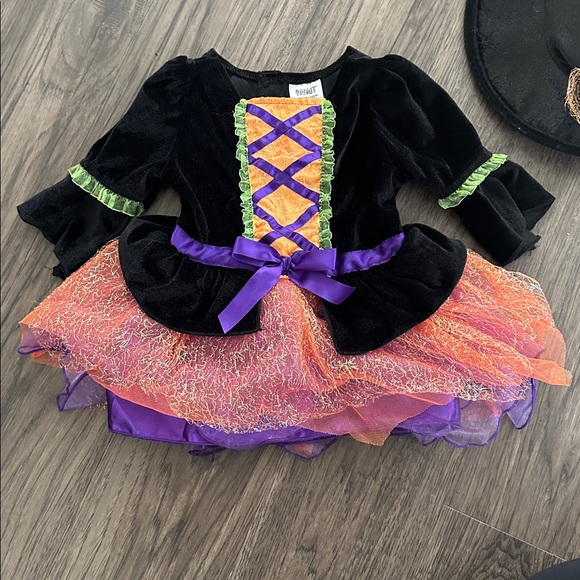 Spirit Lil' Witch Costume Infant Size 6-12M Dress & Hat Black Purple Orange - Picture 4 of 5